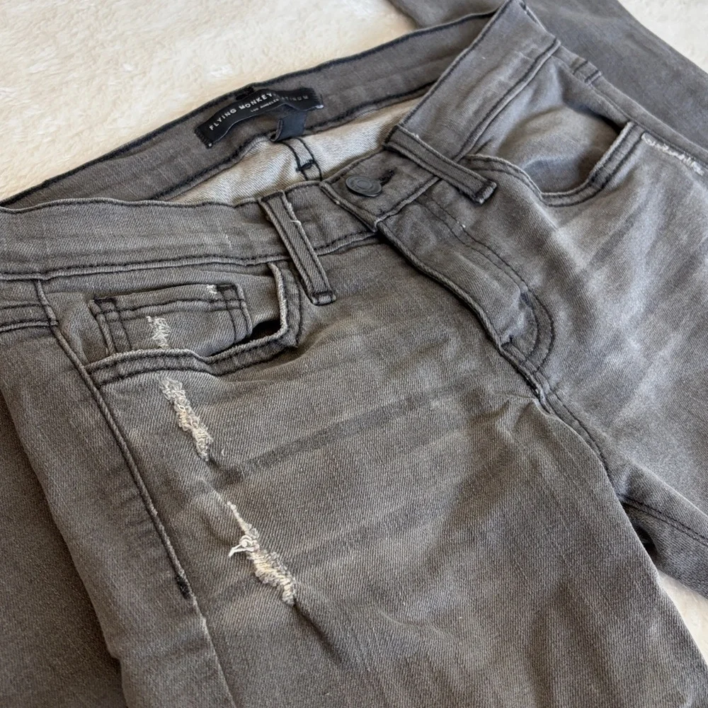 Flying Monkey Charcoal Distressed Skinny Jeans | Size 25